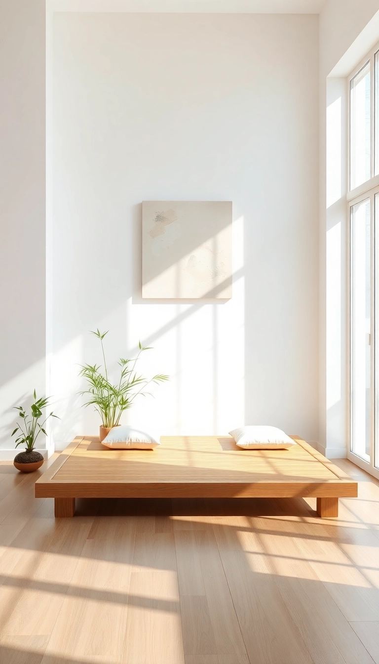 19 Tranquil Meditation Room Designs to Create Your Personal Sanctuary (You'll Love #7!) - 1. Minimalist Zen Retreat