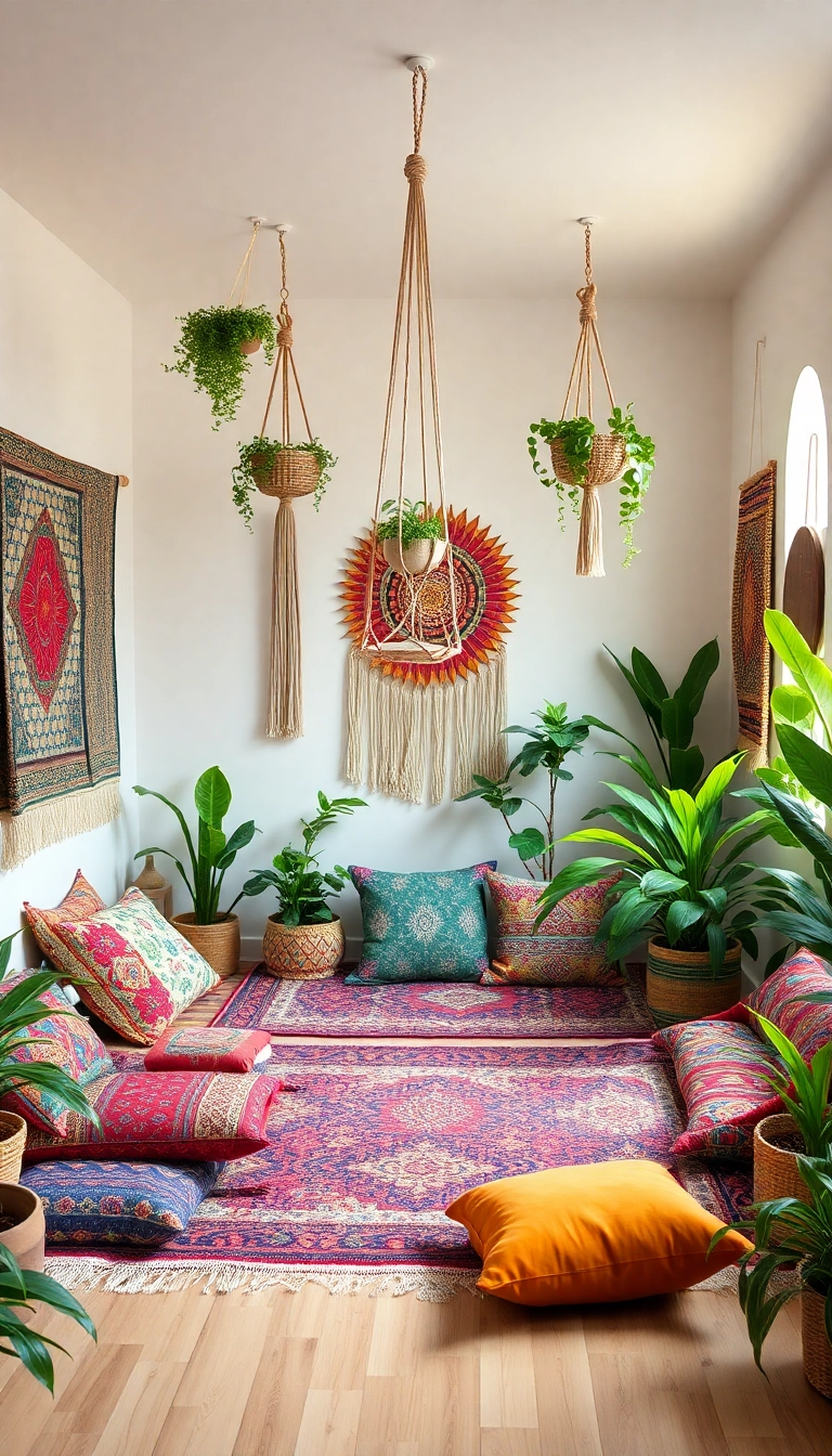 19 Tranquil Meditation Room Designs to Create Your Personal Sanctuary (You'll Love #7!) - 5. Bohemian Bliss