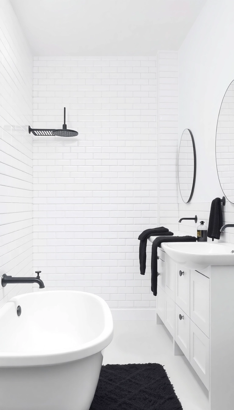 20 Stunning White Bathroom Ideas That'll Make You Feel Like You're in a Spa! - 6. Monochrome Elegance