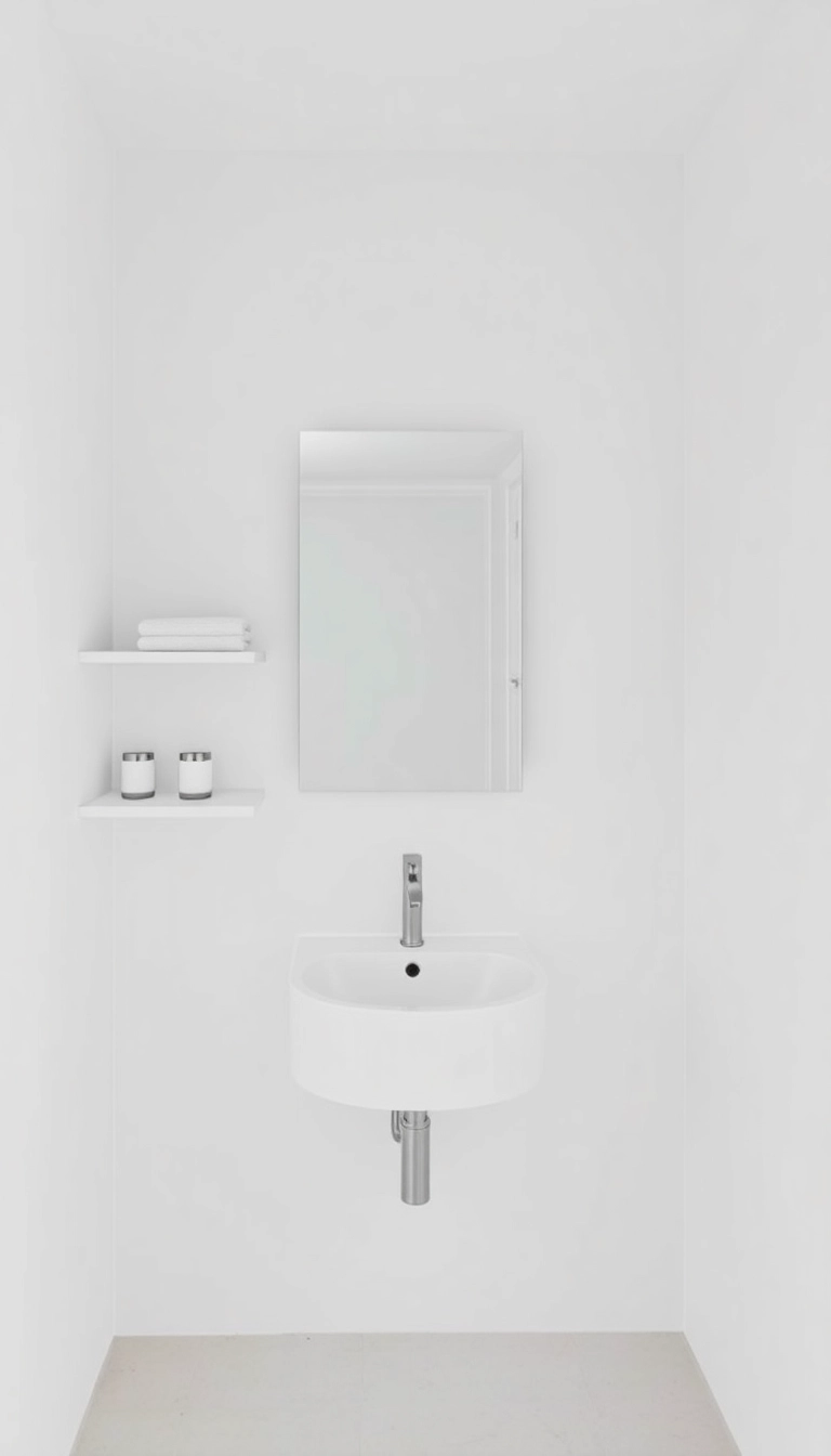 20 Stunning White Bathroom Ideas That'll Make You Feel Like You're in a Spa! - 2. Minimalistic Chic