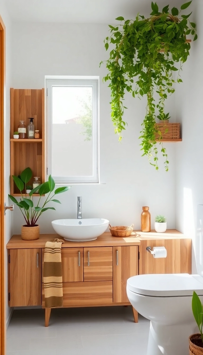 20 Stunning White Bathroom Ideas That'll Make You Feel Like You're in a Spa! - 9. Sustainable and Natural