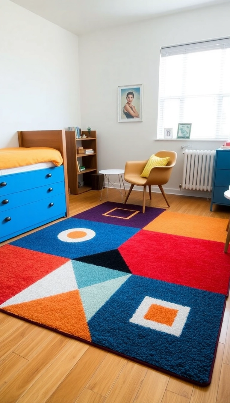 20 Dorm Room Ideas That Will Transform Your Space Without Breaking the Bank! - 8. Colorful Rugs for Comfort