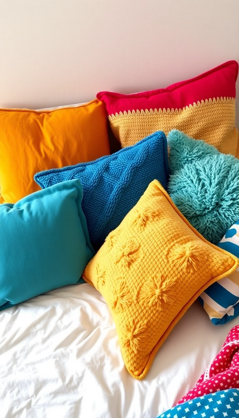 20 Dorm Room Ideas That Will Transform Your Space Without Breaking the Bank! - 13. Fun and Functional Throw Pillows