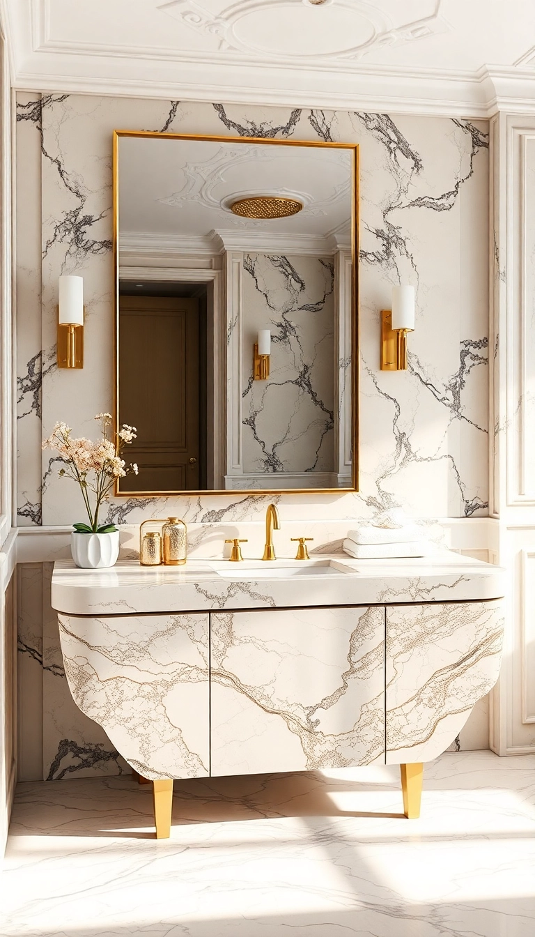 21 Stunning Bathroom Vanity Ideas That'll Transform Your Space (You Won't Believe #15!) - 20. Luxurious Marble Vanities