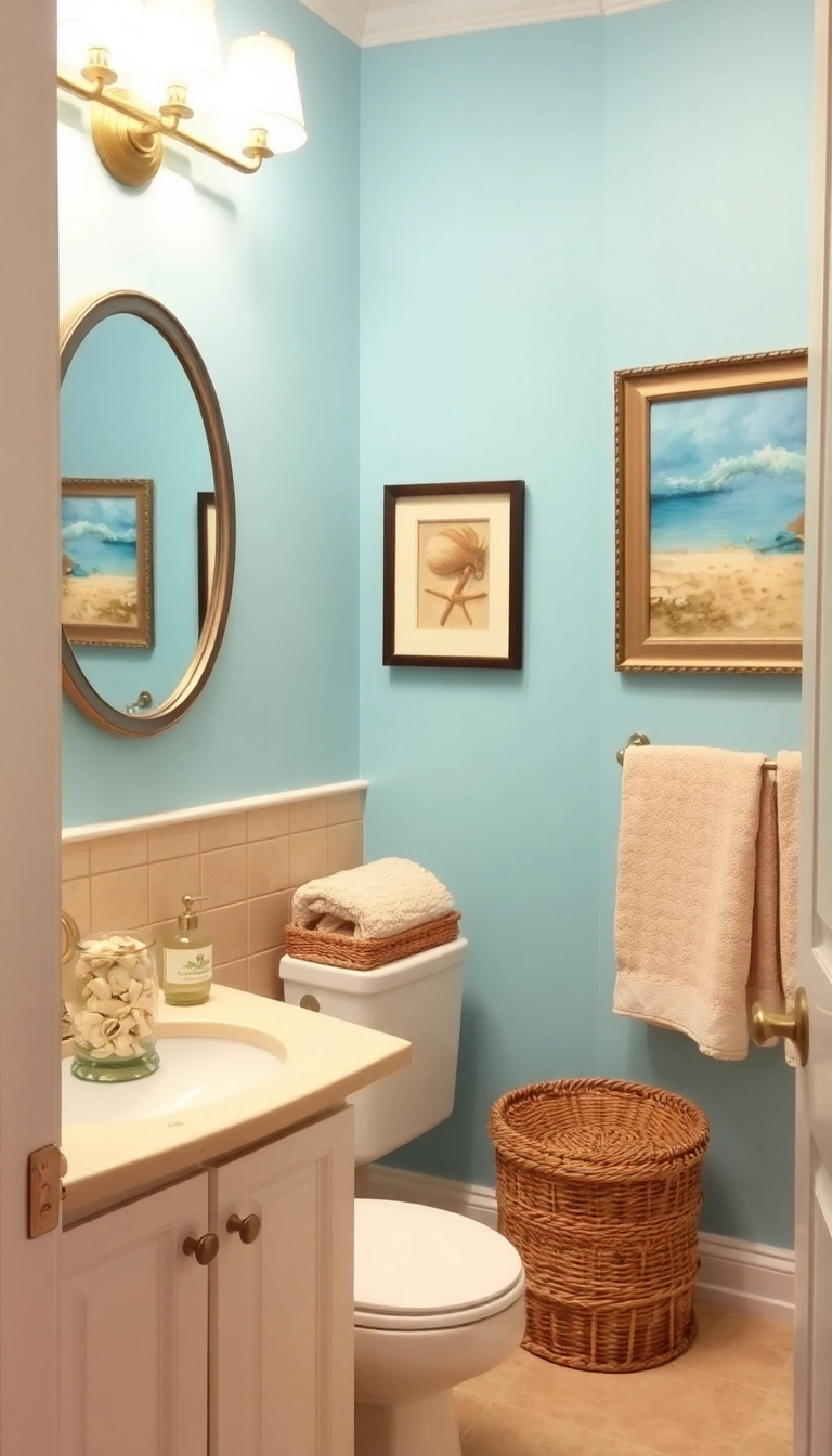 20 Stunning Restroom Decor Ideas That'll Transform Your Space (You'll Love #7!) - 2. Coastal Charm