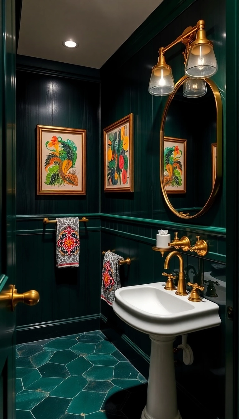 20 Stunning Restroom Decor Ideas That'll Transform Your Space (You'll Love #7!) - 5. Bold and Beautiful