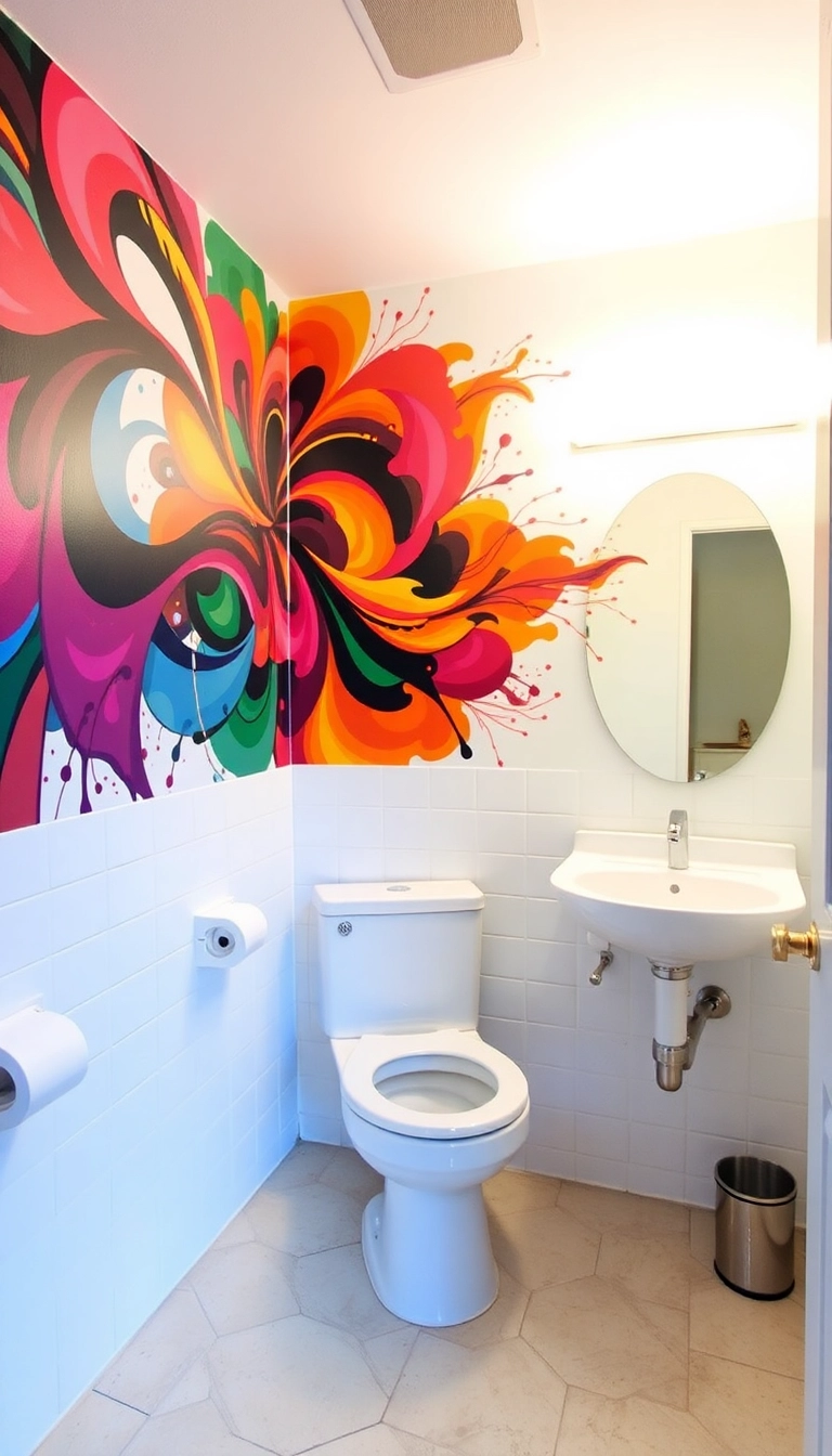 20 Stunning Restroom Decor Ideas That'll Transform Your Space (You'll Love #7!) - 11. Artistic Expression