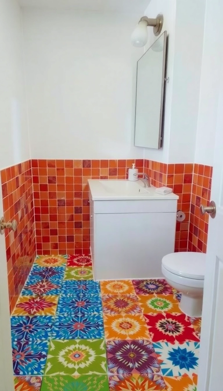 20 Stunning Restroom Decor Ideas That'll Transform Your Space (You'll Love #7!) - 13. Colorful Tiles