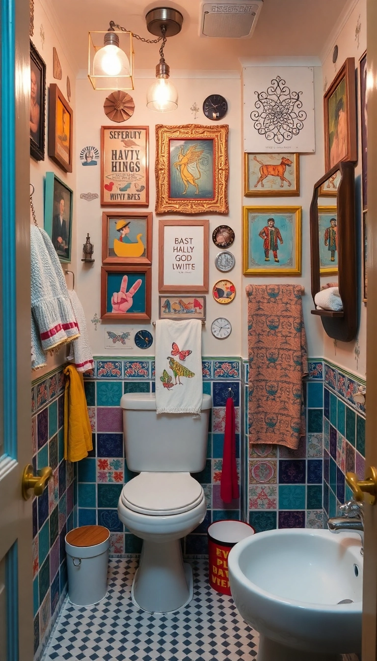 20 Stunning Restroom Decor Ideas That'll Transform Your Space (You'll Love #7!) - 9. Eclectic Mix