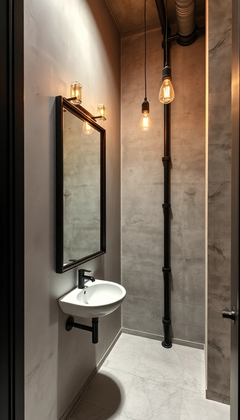 20 Stunning Restroom Decor Ideas That'll Transform Your Space (You'll Love #7!) - 12. Industrial Chic