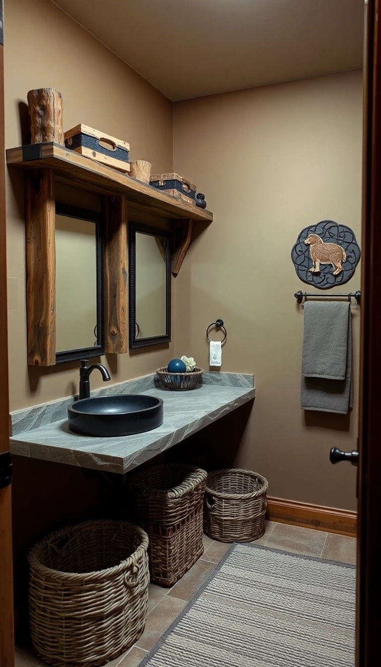 20 Stunning Restroom Decor Ideas That'll Transform Your Space (You'll Love #7!) - 6. Rustic Retreat