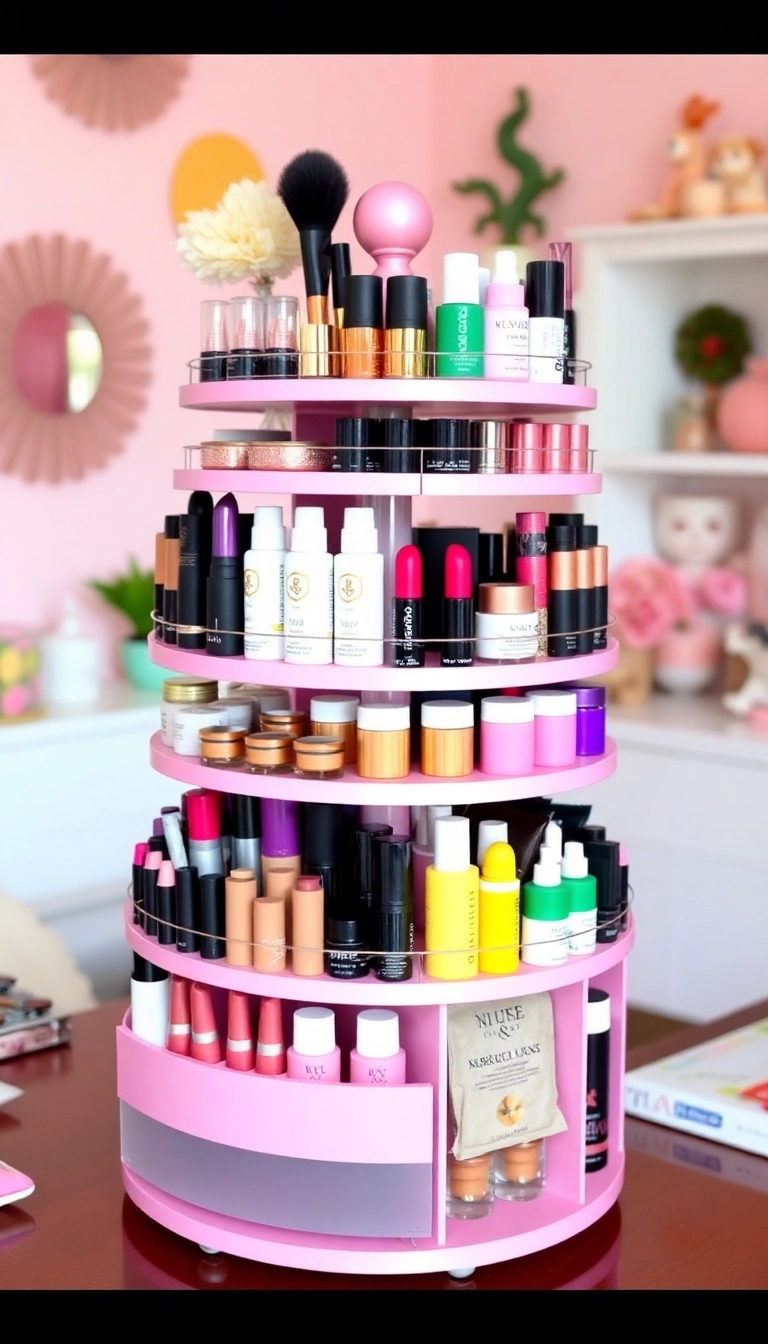 12 Feminine Makeup Room Ideas That Are So Functional You’ll Wonder How You Lived Without Them! - 2. Colorful Makeup Organizer