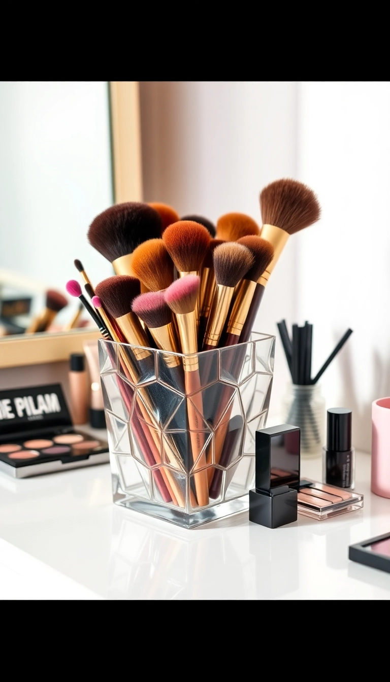 12 Feminine Makeup Room Ideas That Are So Functional You’ll Wonder How You Lived Without Them! - 9. Makeup Brush Holder