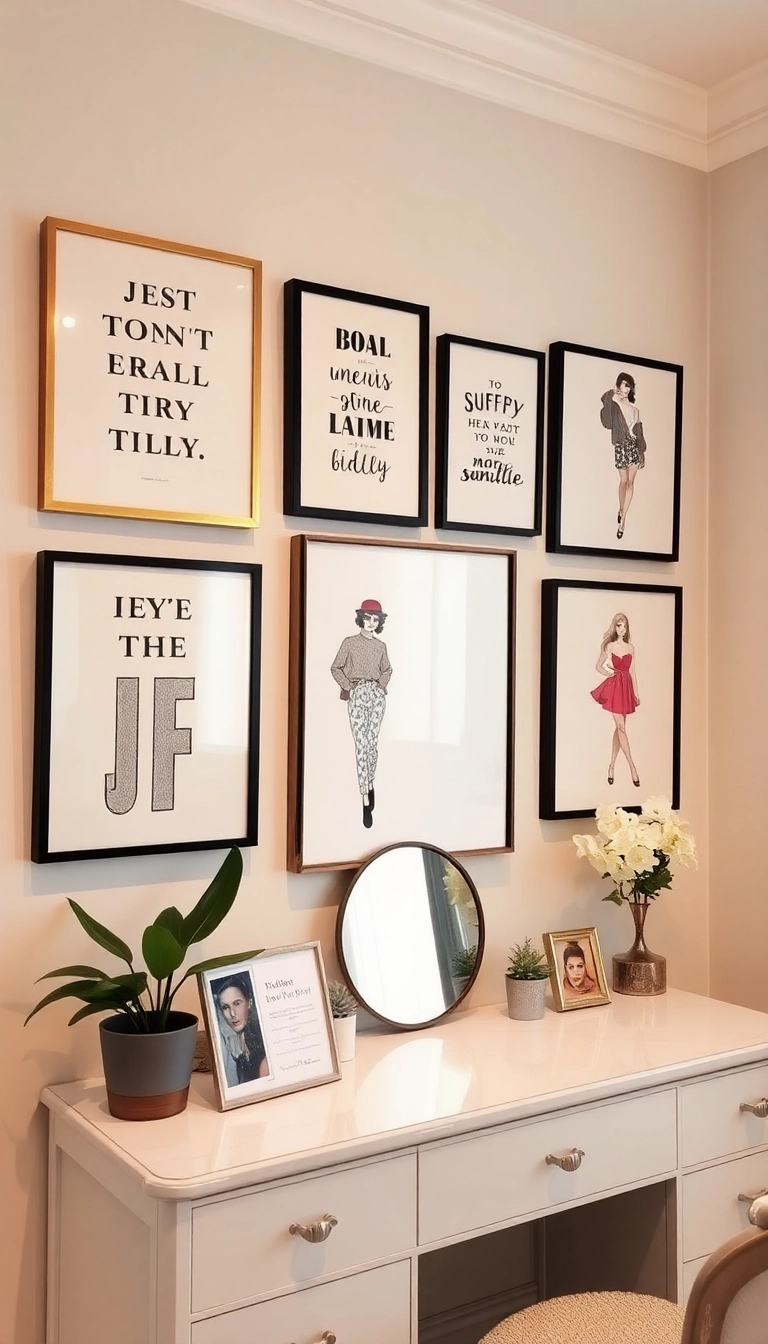 12 Feminine Makeup Room Ideas That Are So Functional You’ll Wonder How You Lived Without Them! - 5. Inspiring Wall Art