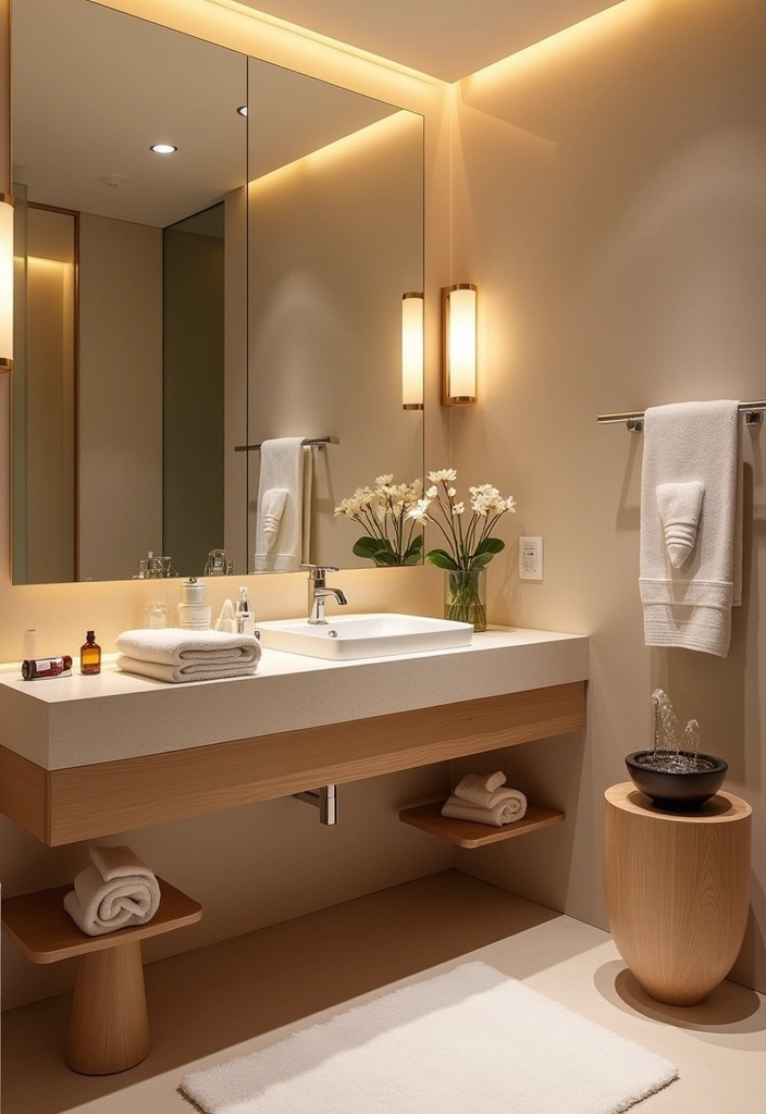 21 Vanity Room Ideas That Will Elevate Your Beauty Space to a Whole New Level! - 8. Luxurious Spa Retreat