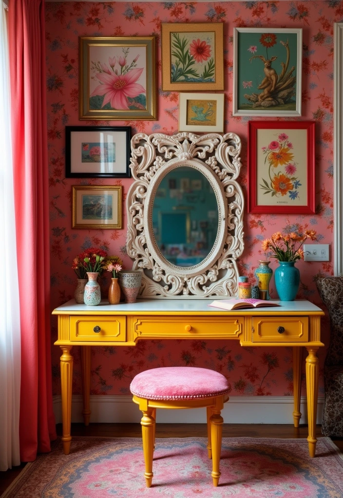21 Vanity Room Ideas That Will Elevate Your Beauty Space to a Whole New Level! - 9. Artistic Expression